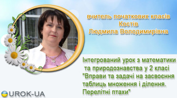 вчитель початкових класів Костів Людмила Володимирівна